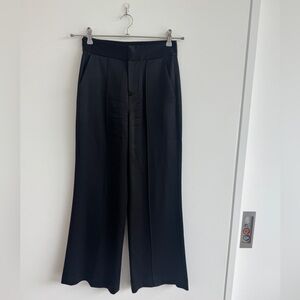 Alice + Olivia Black Satin Trousers